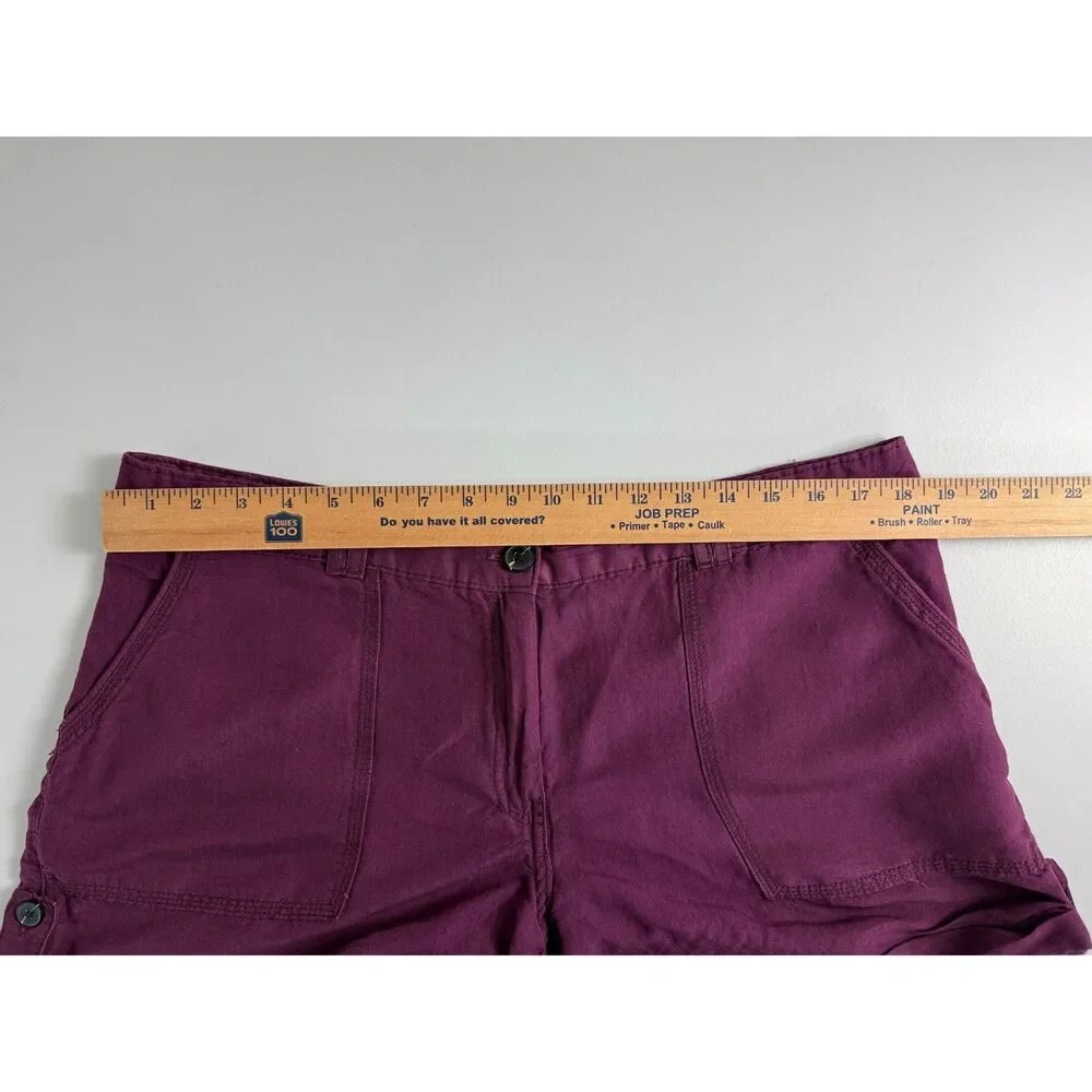 H&M Women's Purple Linen Blend Shorts Size 14